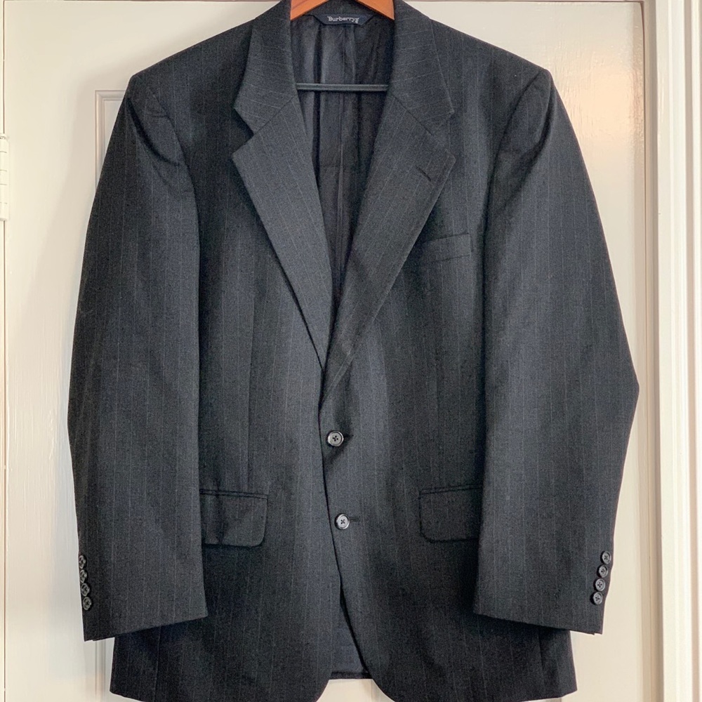 Burberry Dark Grey Pinstripe Blazer 42R - Picture 1 of 10